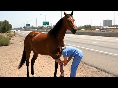 Heroic Act: Rescuing An Injured Horse On The Highway
