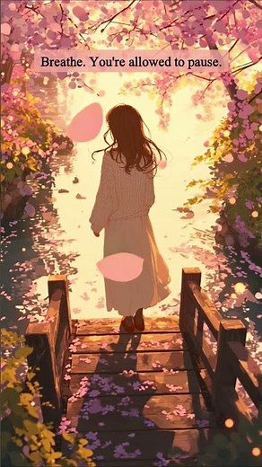 Cherry Blossom Golden Hour | Peaceful Anime Live Wallpaper 4K #shorts