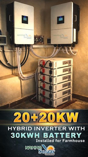 ☀️ 20 20KW Hybrid Inverter with 30kWh Battery Installed for Farmhouse In this video, we showcase a powerful farmhouse solar installation featuring dual 20KW hybrid inverters (40KW total capacity) paired with a 30kWh battery backup system. This setup ensures reliable electricity, reduced energy bills, and continuous backup for agricultural and residential farmhouse needs. 🔧 Project Highlights: ✅ 2×20KW hybrid inverter installation ✅ 30kWh lithium battery backup setup ✅ Solar panel integration & 