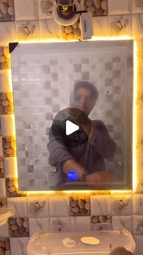 Mohsin Kazmi on Instagram: "How to make sensor LED mirror #foryou #homedecor #akceiling #interiordesign #construction #falsecei"