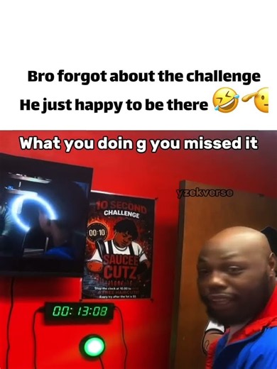 Bro Forgot He Was In A Challenge 💀 #memes #maincharacterenergy