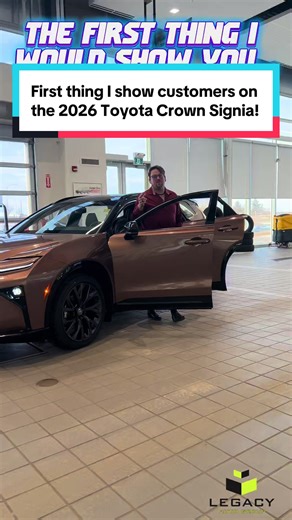 🚗👀First thing I show customers on the 2026 Toyota Crown Signia!👀🚗 Ready to accelerate your automotive plans? Reach us at 📞780-352-2225📞 💻Check Out This Vehicle: https://www.camrosetoyota.ca/vehicles/2026/toyota/crown-signia/camrose/ab/69012212/?sale_class=new Let Your Legacy Start Here!! @LegacyAutoGroup Stock #: C02644 AMVIC Licensed Dealer *Availability subject to change. Contact dealer if ad is older than 14 days* #trending #foryoupage #toyota #camrosetoyota #legacyautogroup