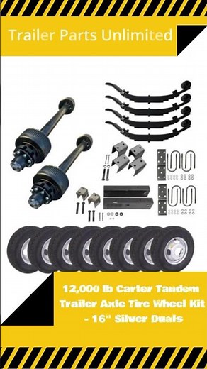 🚚12K Carter Tandem Trailer Axle Kit - 16" Silver Duals! Best Deals Inside! 🚚