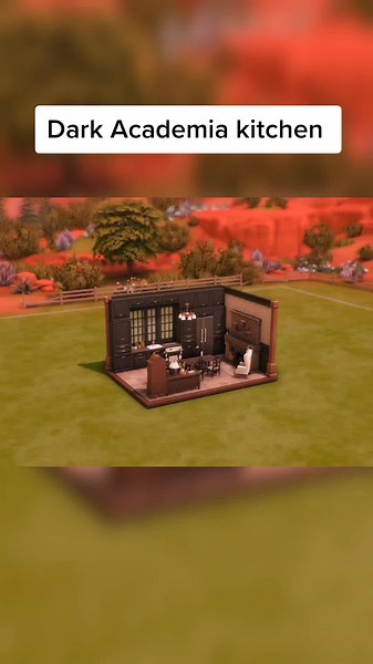Dark Academia Sims 4 Kitchen Build