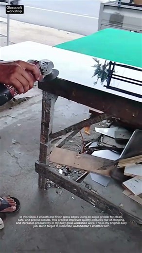 Fast Glass Edge Grinding Process | Daily Work at GLASSCRAFT WORKSHOP#shorts
