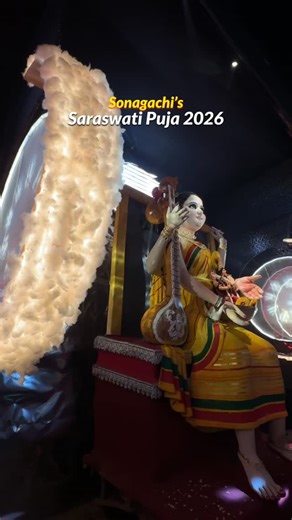 Calcutta Canvas™ | Kolkata on Instagram: "Sonagachi’s Saraswati Puja 2026🪷 In Sonagachi, hands that carry stories of pain fold themselves in prayer. Books rest where judgment once lived. Flowers bloom where hope was never expected. This Saraswati Puja isn’t about purity. It’s about courage. About believing that wisdom can still choose you, even when the world never did. In these narrow lanes, lamps are lit not for rituals but for release. Sonagachi prays. And in that prayer, humanity survives. 