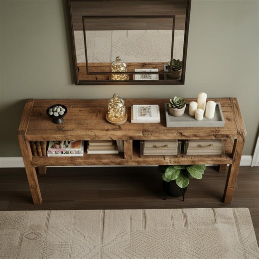 Reclaimed Wood Console Table - Rustic Handmade Entryway Piece - Etsy