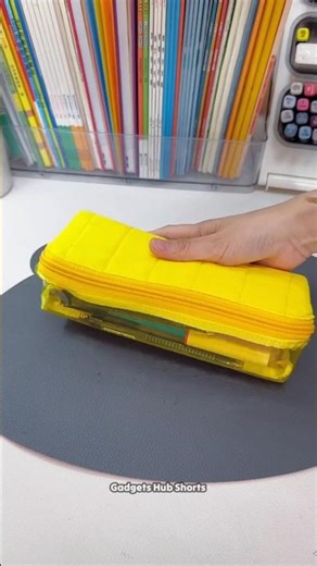 Filling my Yellow jumbo pencil box with cute stationery 💕 #cute #asmr #stationery #shorts #geometry