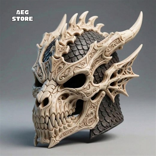 Dragon Skull Helmet 3D Model STL, Printable Skeleton Armor (STL File) - Etsy UK