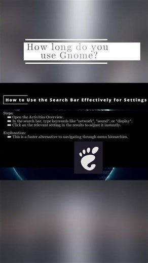 🐧 How to Use the Search Bar Effectively for Settings 🐧 #Shorts #KGROSShorts #howToGnome