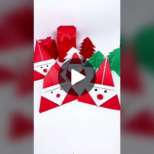 สอนพับซานตาครอส น่ารักๆ Origami santa claus #คริสต์มาส2021 #TikTokUni #TikTokดีไอวาย