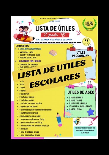 Lista de Útiles Escolares 2026: Archivos Editables y PDF