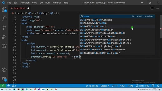 Suma de dos números o más números en JavaScript