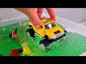 Model Diecast Cars Falling Into Thick Green Jelly * - MyModelCarCollection