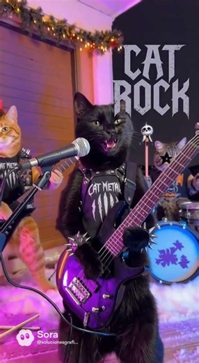 When Cats Start a Metal Band 🤘🐱🔥 #funnycats #viralvideo