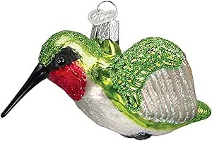 Old World Christmas Hummingbird Glass Blown Ornament for Christmas Tree, Handcrafted Holiday Decoration, Bird Watcher Collection