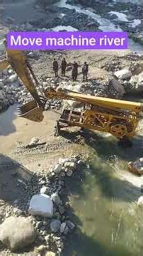 Excavator Moveing dril machine river #trendingshorts #viral