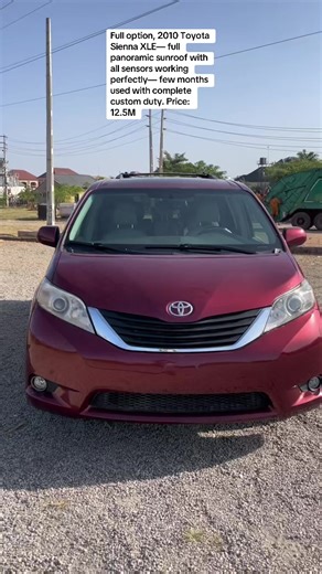 Full option, 2010 Toyota Sienna XLE— full panoramic sunroof, thumb starter with all sensors working perfectly— few months used with complete custom duty. Price: 12.5M (negotiable) #abujacars #dceecarthrift #abuja #abujacarsforsale #abujaautos
