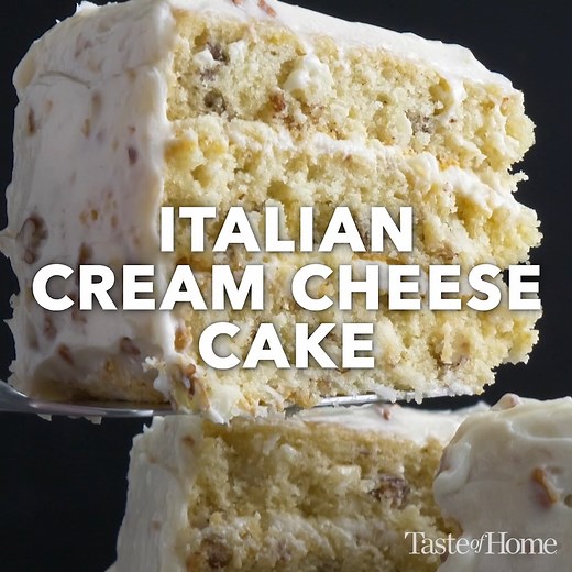 Buttermilk makes every bite of this awesome Italian cream cheese cake recipe moist and flavorful. 😋🍰 Click here for the full recipe: https://trib.al/5a7LLho | Taste of Home