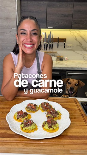 Patacones de carne con guacamole: receta casera fácil