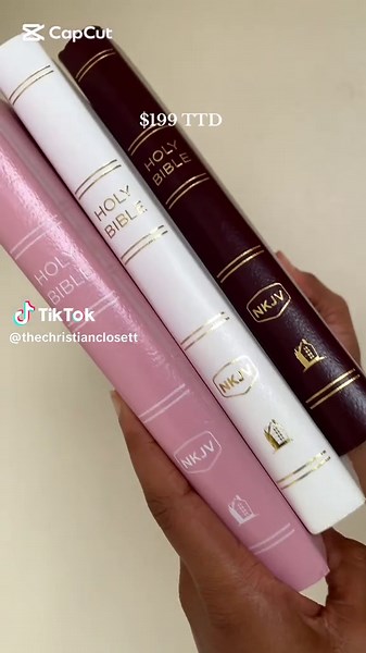 ✨NEW KING JAMES VERSION BIBLES✨ Now available in elegant White, Pink, and Burgundy ✝️ $199 TTD Perfect for daily study, gifting, or deepening your faith walk! 📖 Features: ▫️Clear & readable 7.5 pt font ▫️Dictionary-Concordance ▫️30-Day Reading Plan ▫️Gift Presentation Page ▫️Material: Imitation leather #TheChristianCloset #FaithEssentials #BibleStudyTools #NKJV #ChristianGifts #BibleLovers #trinidadandtobago🇹🇹️️