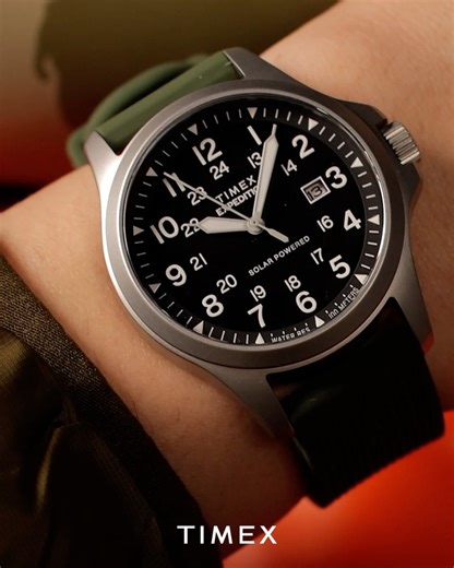 Timex on Instagram: "This military-inspired outdoor watch is made to accompany you anywhere. Fitted with flexible silicone or fabric straps and a solar-powered movement, the Expedition Field Post Solar lasts up to 4 months and eliminates the need for battery changes. Shop the collection now at the link in bio. #timex #solarwatch #watchfam #analoglife #newwatch"