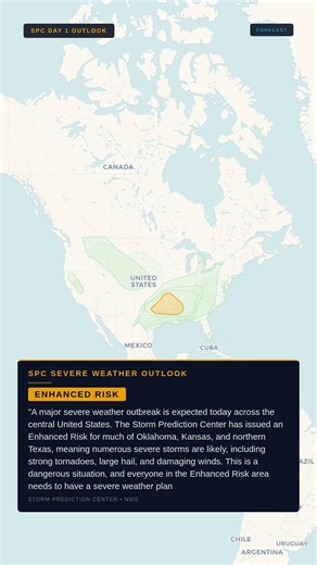 ⛈️ ⛈️ SPC DAY 1 OUTLOOK — ENHANCED RISK | APR 28 #SHORTS — United States | Apr 28, 8:30 AM CDT #Shor