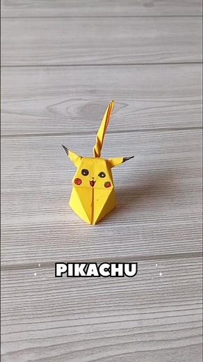 CUTE PIKACHU ORIGAMI TUTORIAL| HOW TO MAKE POKEMON PIKACHU CHARACTER CRAFT| STEP BY STEP FOLDING