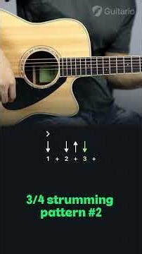 3/4 Strumming Pattern – Pattern 2 | Beginner Guitar Strumming #shorts #strumming #learnguitar