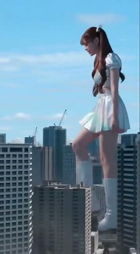 City Gets Stomped by a Giant Girl!