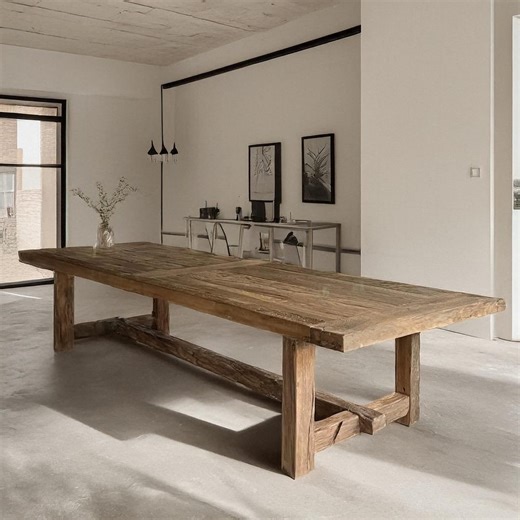 Handmade Reclaimed Oak Dining Table • Custom Rustic Farmhouse Centerpiece - Etsy