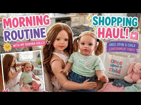 Reborn Doll Ava and Pipers morning routine and shopping haul