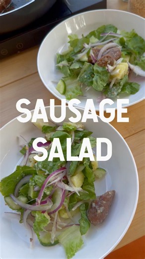Sausage Salad 🥗 #cooking #salad #saladrecipe #diet #campfood #recipe #easymeals #cookingchannel