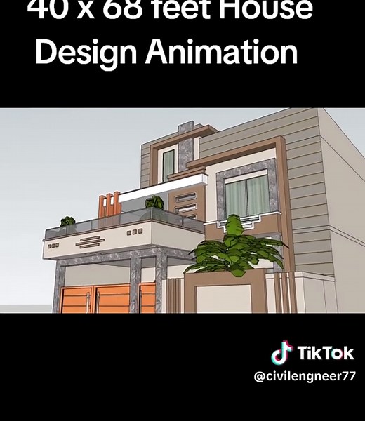 10 Marla House Design architecture animation 40 x 68 feet #fyp #foryoupage #architecture #home #trending