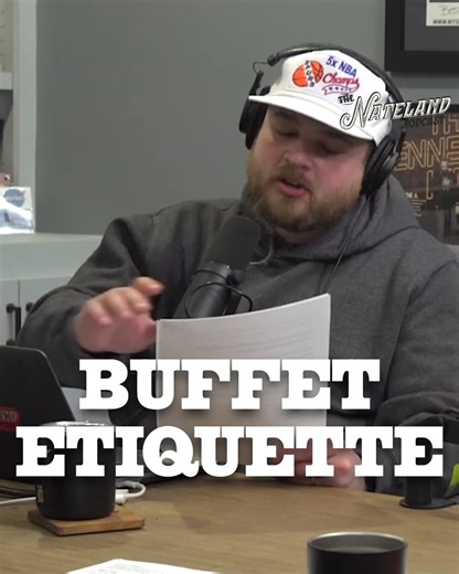 60K views · 1K reactions | Do you agree with Aaron's buffet etiquette rules? | Nate Bargatze | Facebook