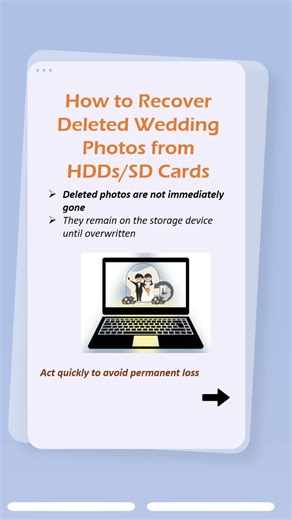 Recovering deleted wedding photos from HDDs or SD cards is possible if you act quickly. #hdd #sdcard