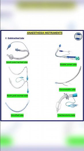 Types of endotracheal tube🫁. #medical #medicalstudent #medicalassistant #medicallife