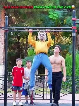 Old Man Shocks Everyone in the Gym #gym #prank #funny #laugh