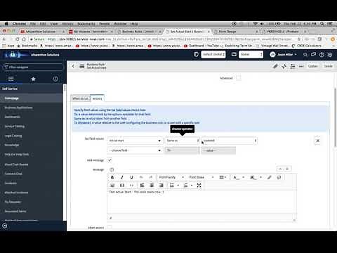 ServiceNow - How to configure a Business Rule to populate the Actual Start field in Kingston