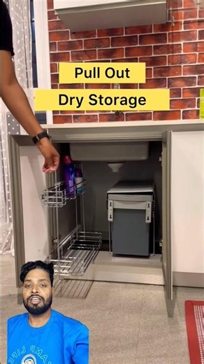 Under Sink SS Basket & Dustbin Trolley 😍 | Smart Kitchen Storage Hack #shorts