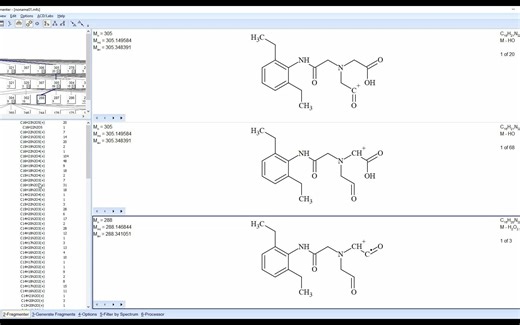 质谱碎片裂解预测软件MS-Fragmenter demo
