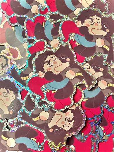 HEROES- Duo kiss glitters stickers !