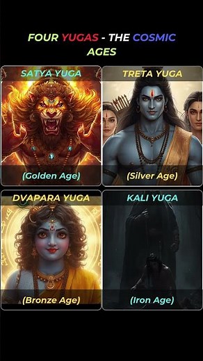 The Four Yugas Explained: How Time Cycles in Hinduism 🕉️ #mythology #ytshorts #shorts