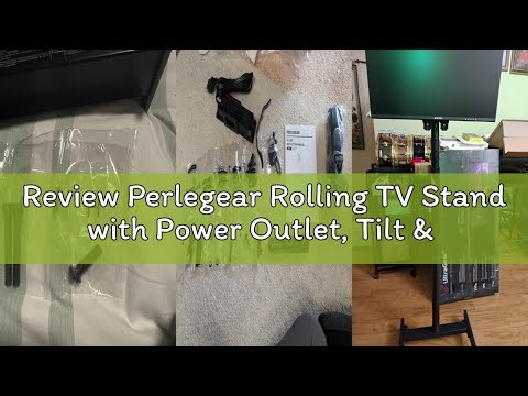Review Perlegear Rolling TV Stand with Power Outlet, Tilt & Rotation TV Cart - Ideal for 26-50 Inch