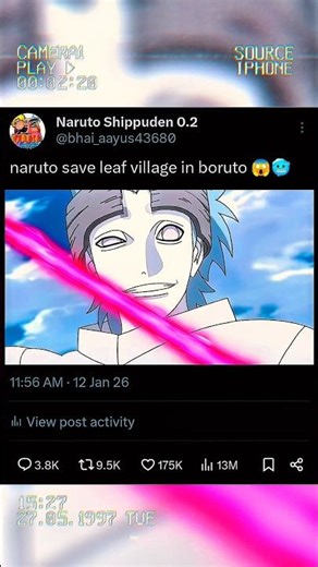 naruto save leaf village in boruto #shorts #naruto #viral #momoshiki #birdtrend