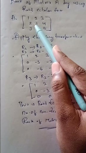 find the rank of Matrix using row echelon form