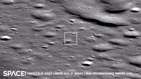 Firefly's Blue Ghost On Moon Seen By Lunar Reconnaissance Orbiter