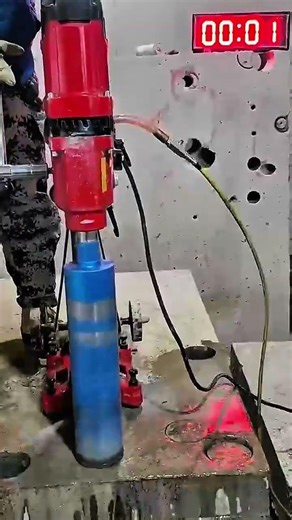 Blue core drill bites stone steady hands guide depth