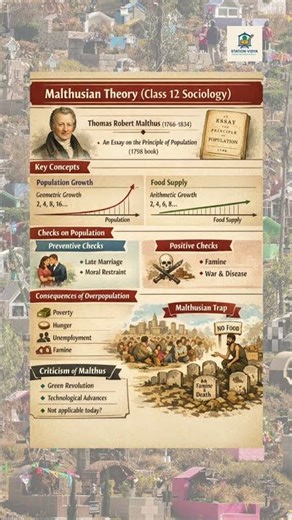 Malthusian Theory #sociology #class12 #sociologynotes