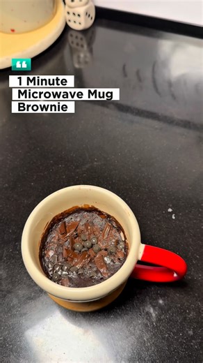 Memona Farhan on Instagram: "Microwave Mug Brownie Recipe 🍫 • 3 tbsp flour • 3 tbsp sugar • 3 tbsp cocoa powder • Pinch of salt • 3 tbsp milk (any milk works) • 2½ tbsp oil • Few drops vanilla extract Method: • Mix everything well in a mug. • Microwave for 1 minute on high. • If it feels undercooked, microwave for another 10–15 seconds. #mugbrownie #brownierecipe #microwavemugbrownie #midnightcravings #sweetcravings Midnight cravings, one minute microwave recipe, mug brownie, viral recipes, win